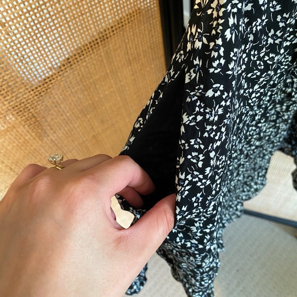 Free People Black Floral Mini Dress with White Daisy Print - Picture 5 of 6